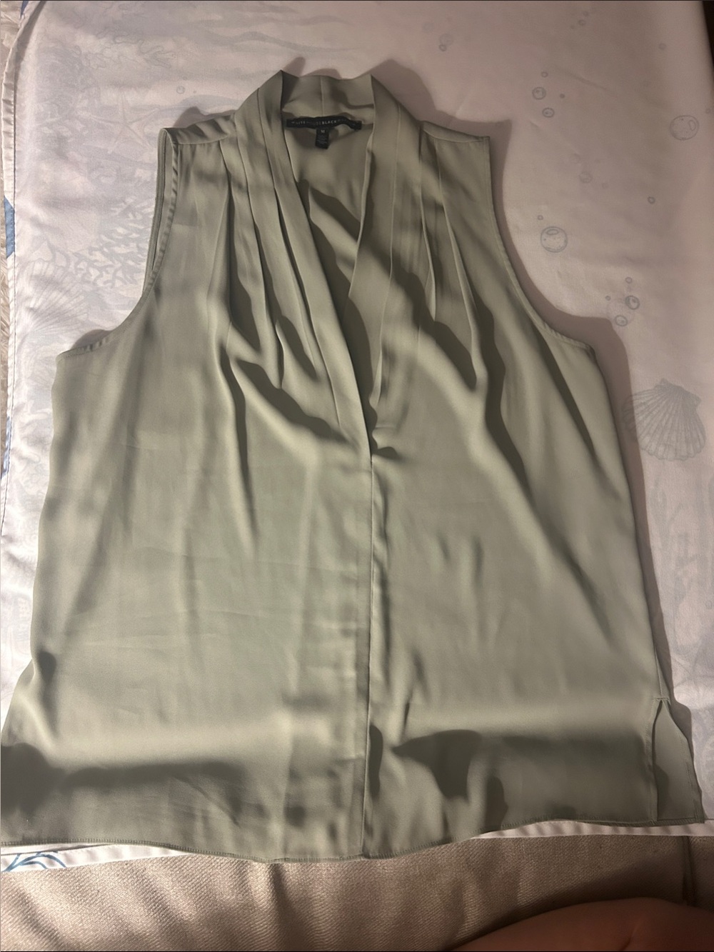 White House Black Market Sleeveless V-Neck Camisole in Sage